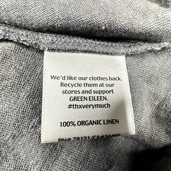 Eileen Fisher Tank Top Asyemmetrical Size XXS 100% Organic Linen Silver Fits lar - Picture 3 of 5